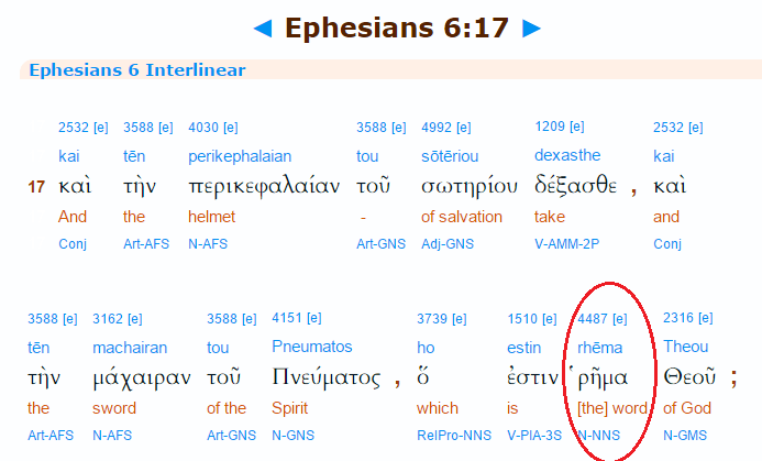 Ephesians 6-17 interlinear